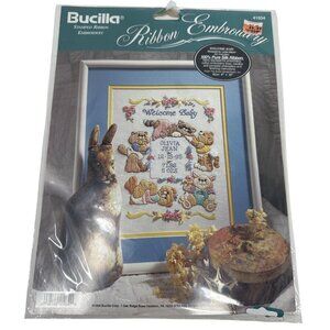 Bucilla Ribbon Embroidery Kit Welcome Baby Design 41034 Sealed